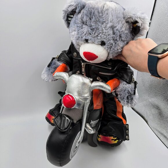 Harley Davidson Build-A-Bear Plush Bear Motorcycle Light Up Ears Jacket Chaps - Picture 5 of 15